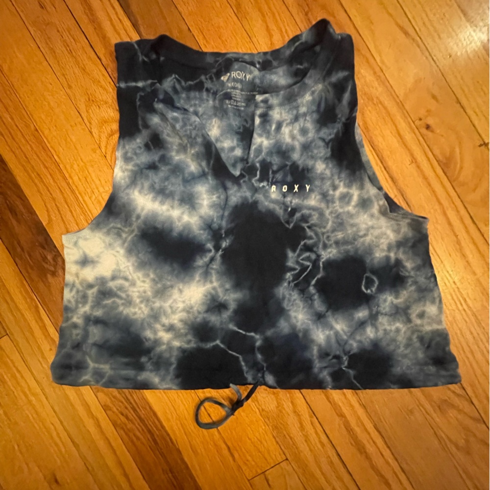 Roxy Blue Tie-Dye Crop Top